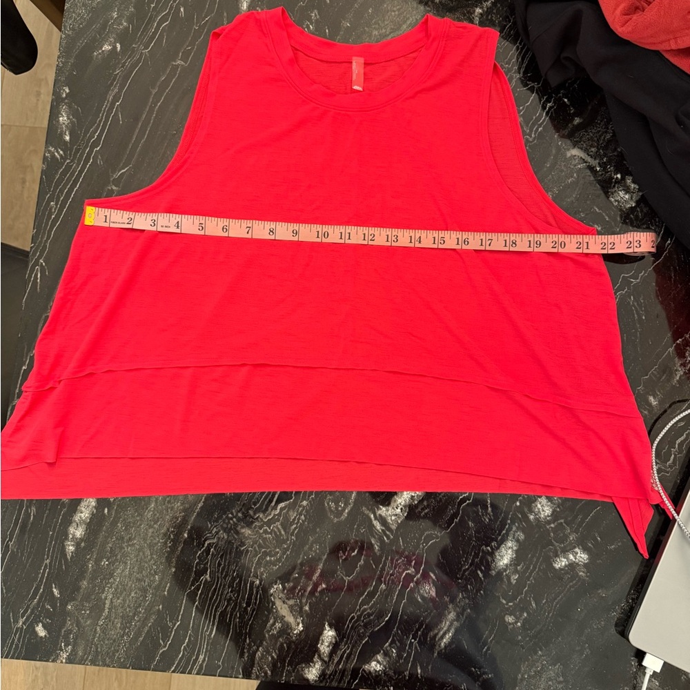 FP Movement by Free People Vibrant Hot Pink Almost Red Workout Tank Top Sheer